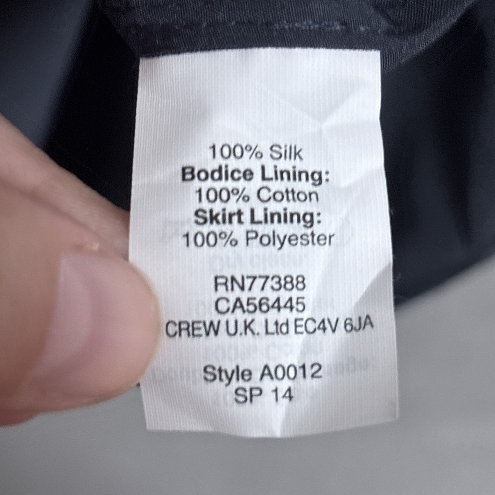 J Crew Dress 4 Navy Blue Silk Strapless Pleated Ruched Cocktail‎ Formal Party - Picture 6 of 10